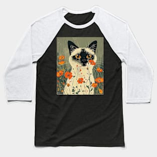 Himalayan Cat Flowers Photo Cat Lover Gift Idea Baseball T-Shirt